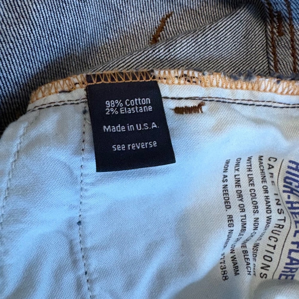 J Crew Womens 31 High Heel Flare Jeans Blue Dark Fade Made in USA - Picture 4 of 9